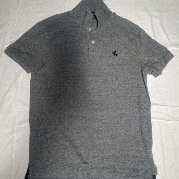 Express Mens Gray Short Sleeve Polo Shirt Size L 100% Cotton - Picture 2 of 7